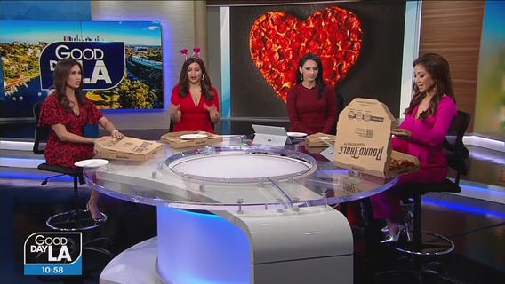 Heart shaped pizza for Valentine's Day