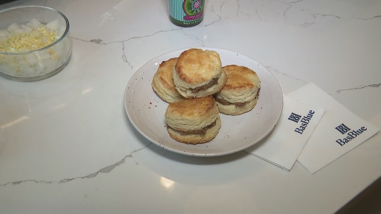 We learned how to make bacon jam with the chefs from Bas Blue in Detroit