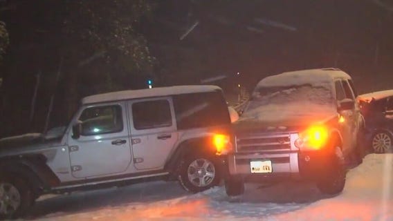 Cars collide, get struck in San Bernardino County Mountains