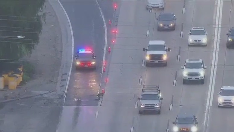 Cars damaged on 5 Freeway in Mission Hills