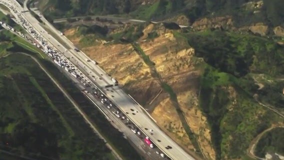 14 Freeway flooded in Newhall