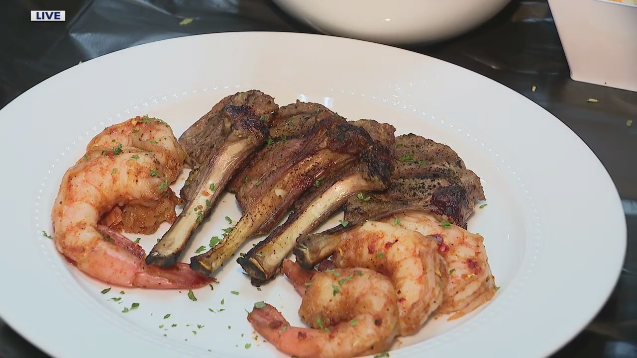 Preparing loaded shrimp and grits for Easter Sunday brunch