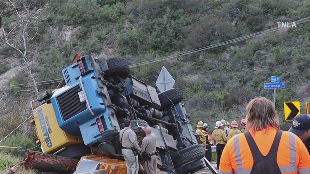 Crane operator killed after crane overturns on powerlines near PCH in Malibu