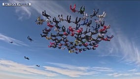 101 skydivers over 60 set record in California