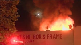 Commercial fire erupts in Upland