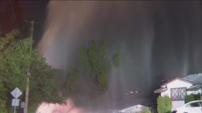 Sheared hydrant floods homes in Sherman Oaks