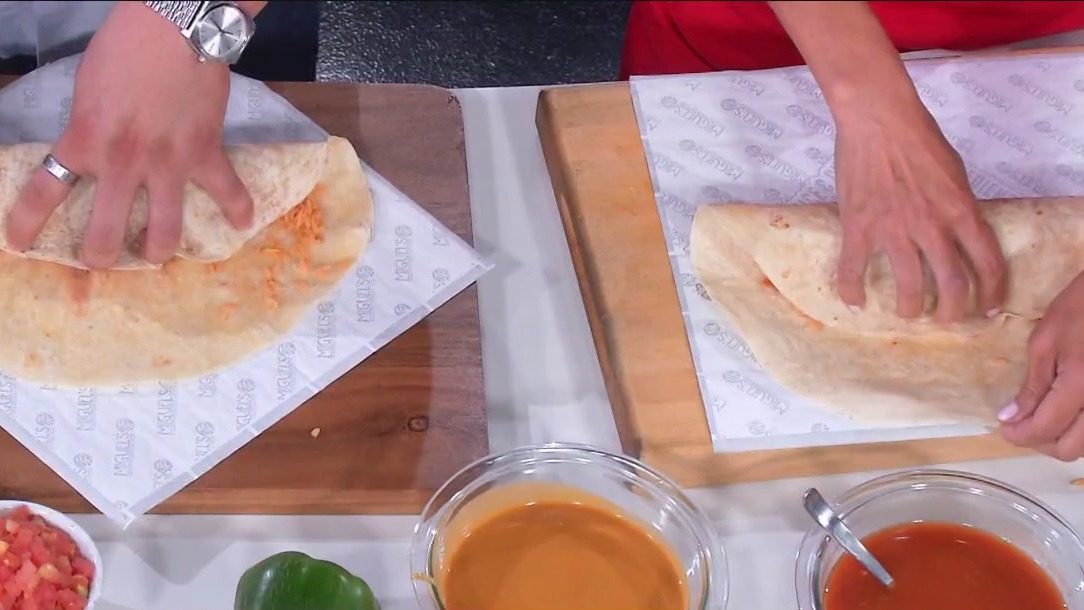 Burrito wrapping like a pro with Miguel's Jr.