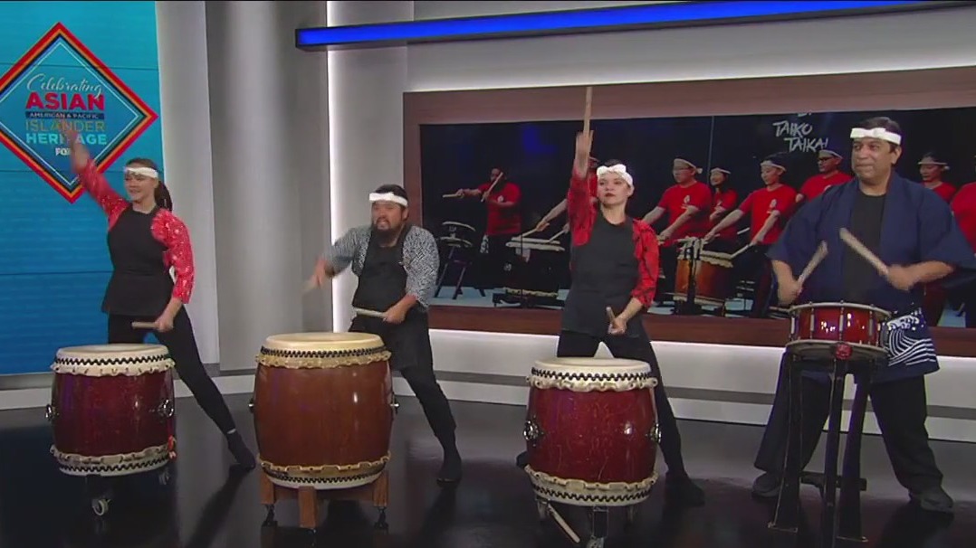 J-Town Taiko Club performs on Good Day LA