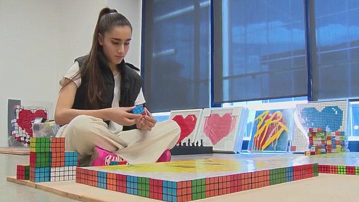 'The Cubist': Teen creates art from Rubik's Cubes
