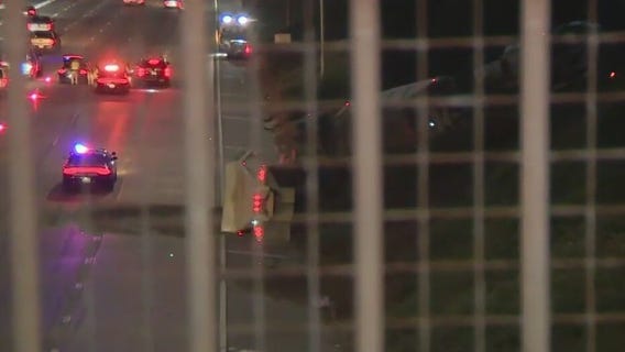 Tractor-trailer overturns on 210 Freeway in Pasadena