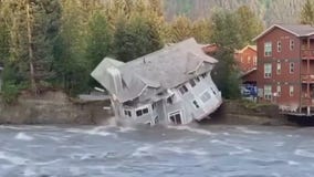House swept away by glacial floods in Alaska