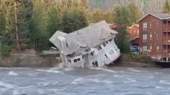 House swept away by glacial floods in Alaska