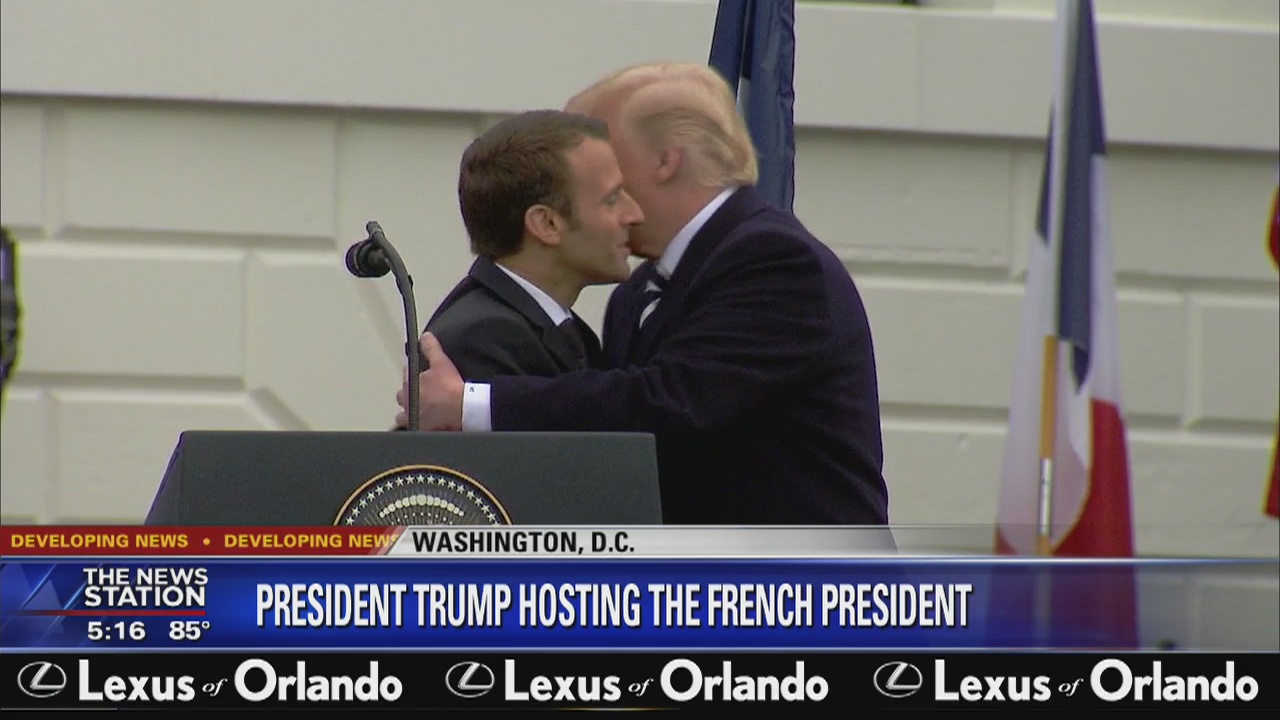 President Trump hosts French president