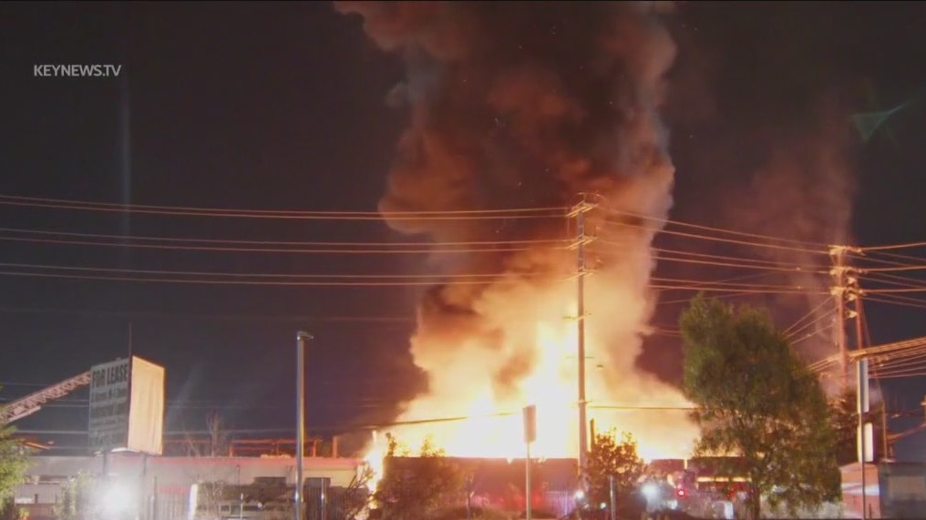 Crews battling greater alarm fire in Pacoima