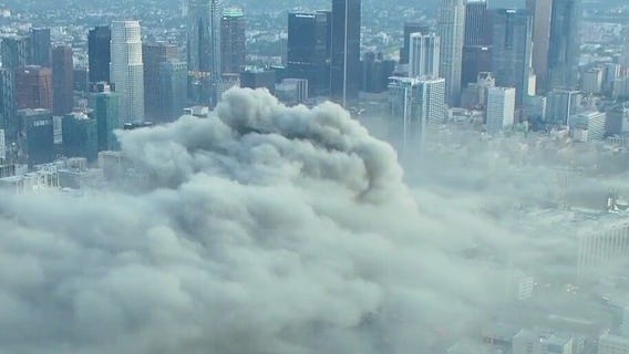 Massive fire erupts in downtown Los Angeles