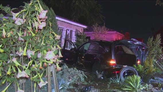 SUV plows into South LA home