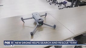 Drone helping search and rescue team