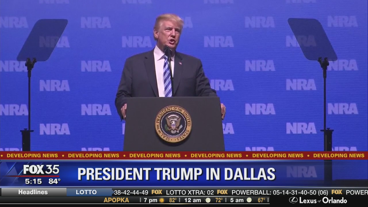 Trump speaks at NRA convention