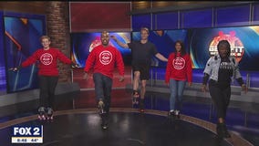 Pattie Dukes Fitness Bus Skates by to Get Fit with Alan Longstreet