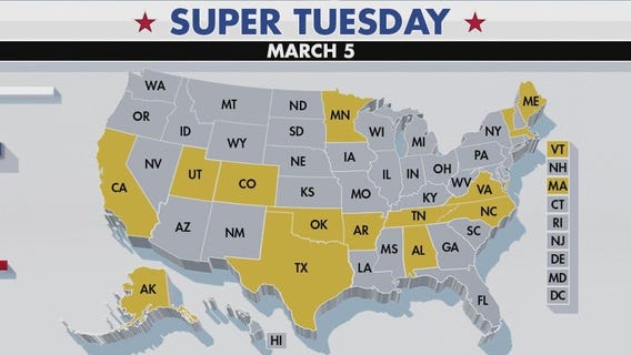 15 states head to the polls for Super Tuesday