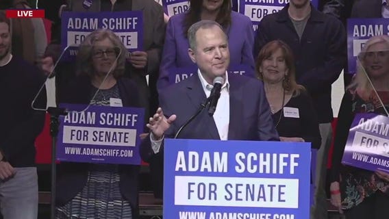 Adam Schiff speaks after advancing in US Senate race