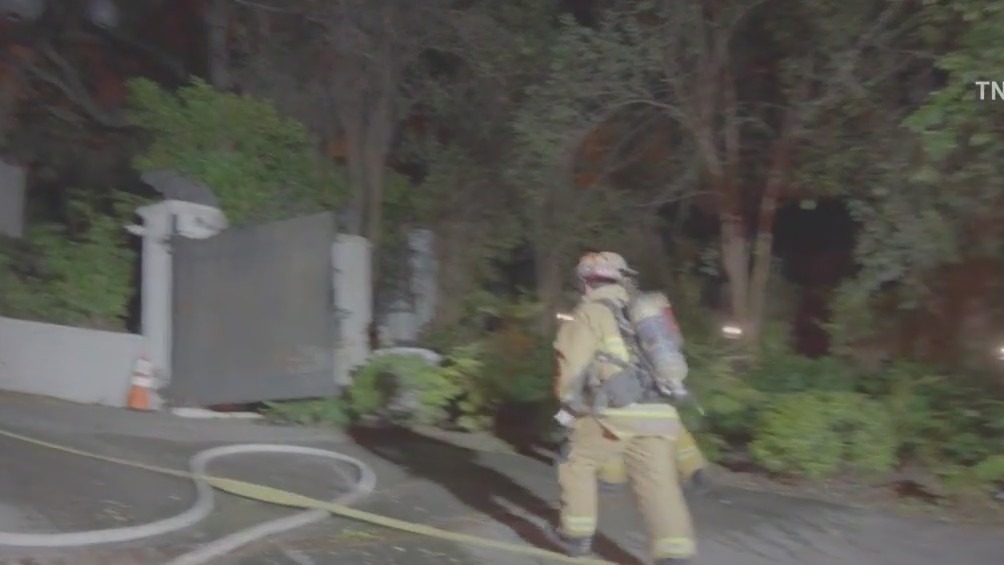 Studio City home goes up in flames