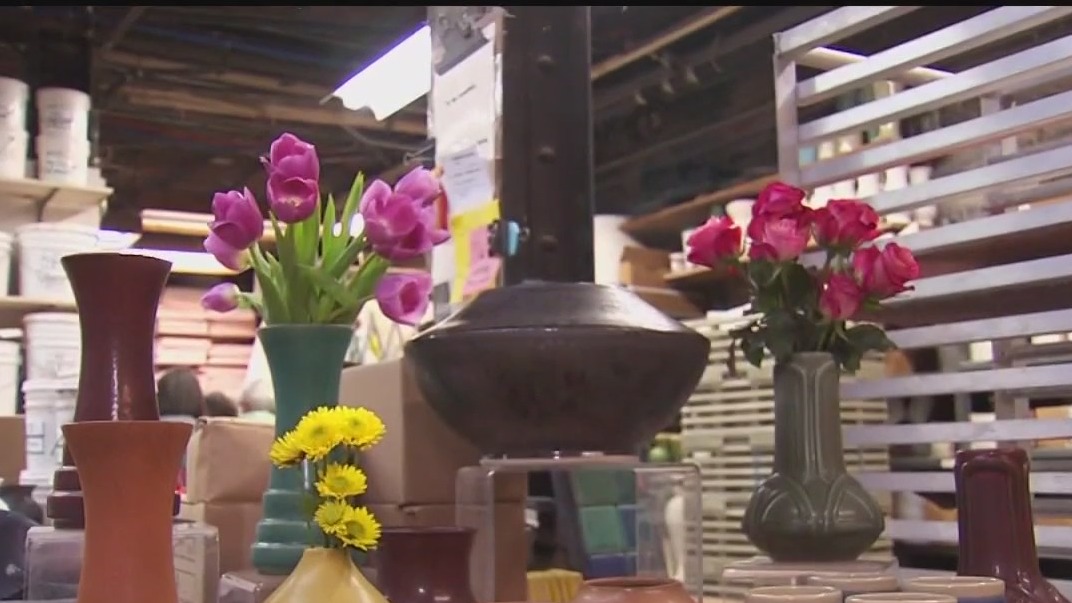 Pewabic Pottery displays their collection of ceramic art