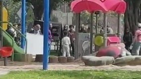 Naked woman stabs boyfriend near movie site