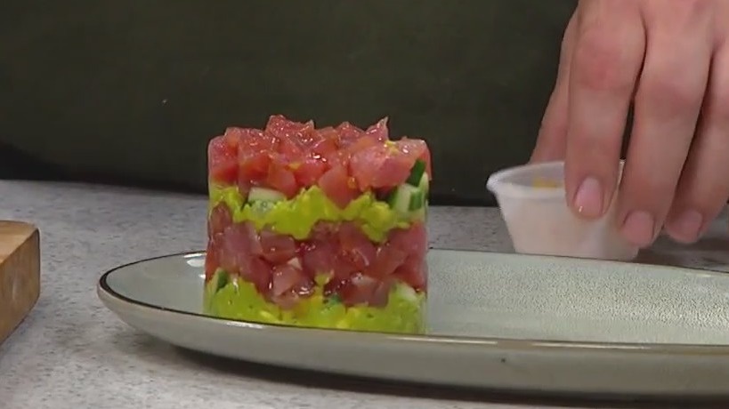 Preparing tuna tartare with 220 Merrill's chef Jordan Hoffman