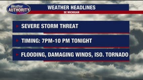 Severe weather expected Wednesday evening