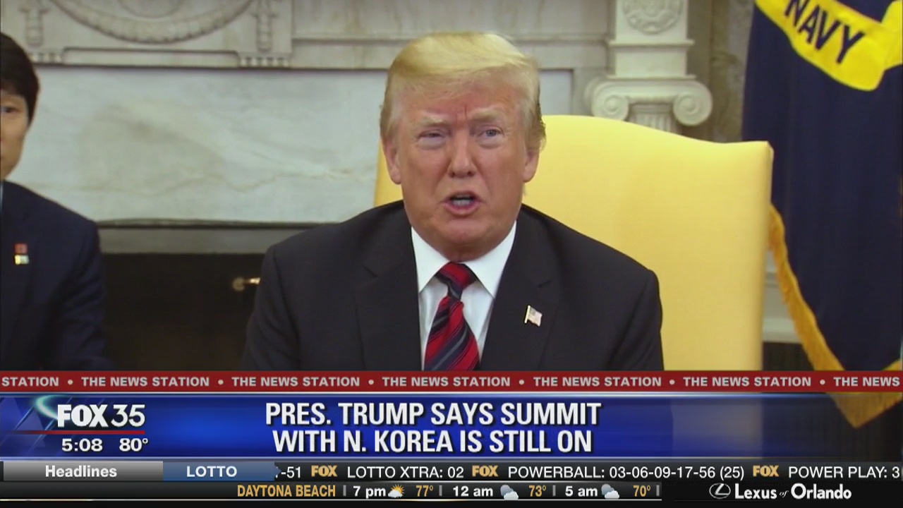 Trump says summit with NKorea still on