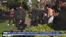 Police begin charging towards protesters