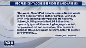 USC President responds to protests