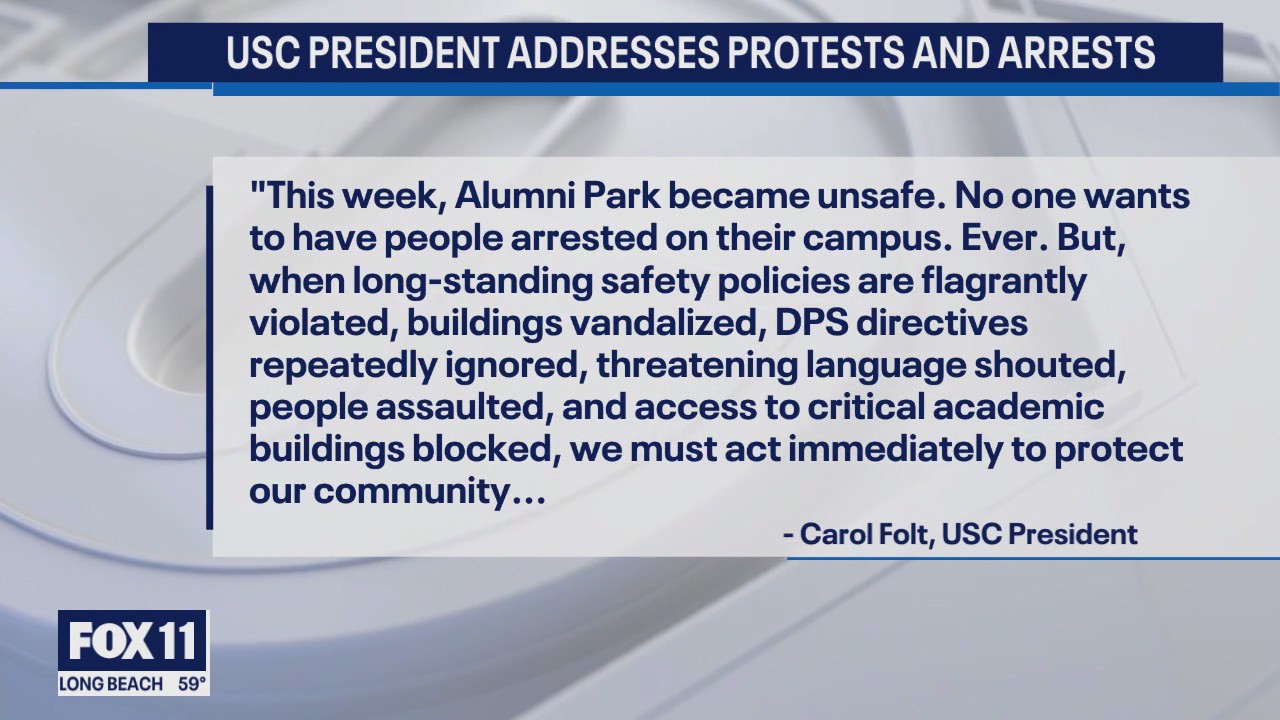 USC President responds to protests
