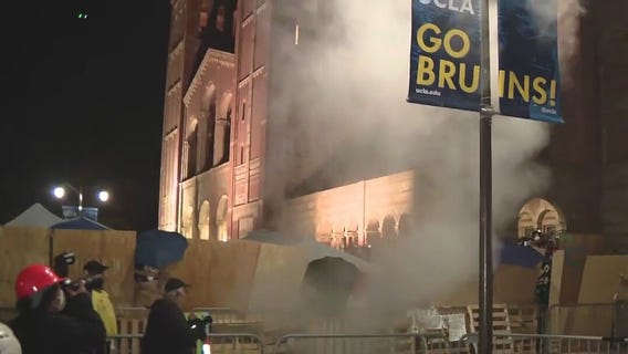 UCLA protester sets off mysterious gas