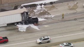 Big rig crash on 91 Freeway in Bellflower