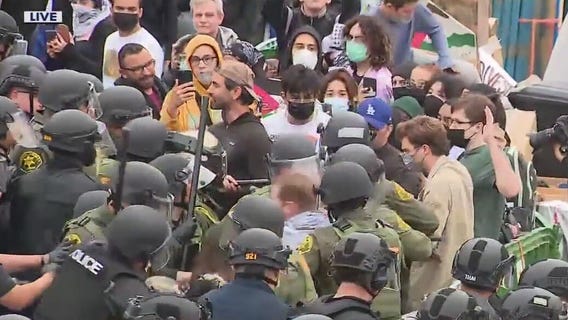 UC Irvine protesters thrown to ground mid-raid