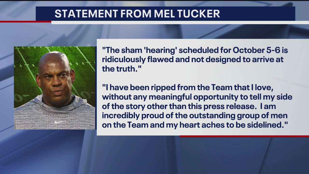 Suspended MSU football coach Mel Tucker in statement: 'Sexual harassment claims are false'