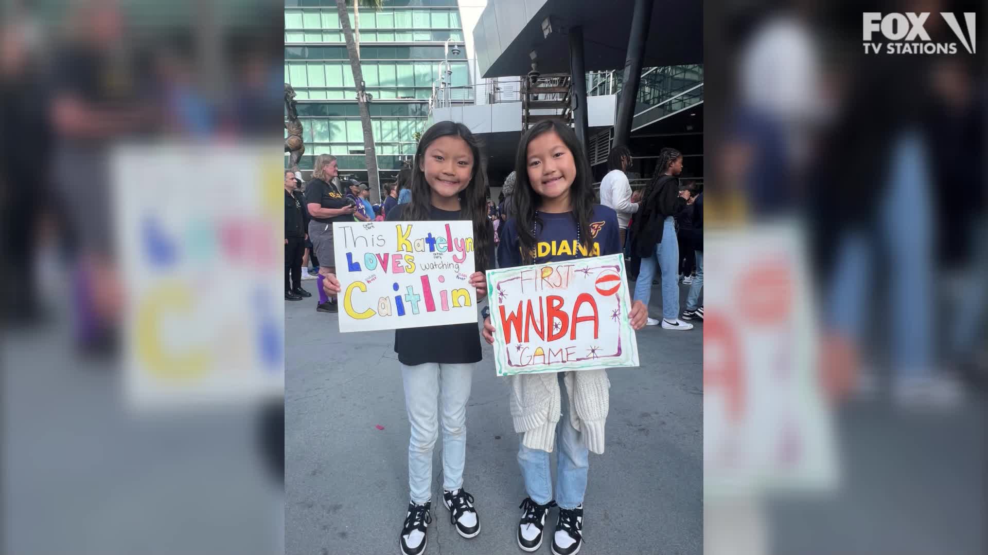 Speaking to fans ahead of LA Sparks, Fever game