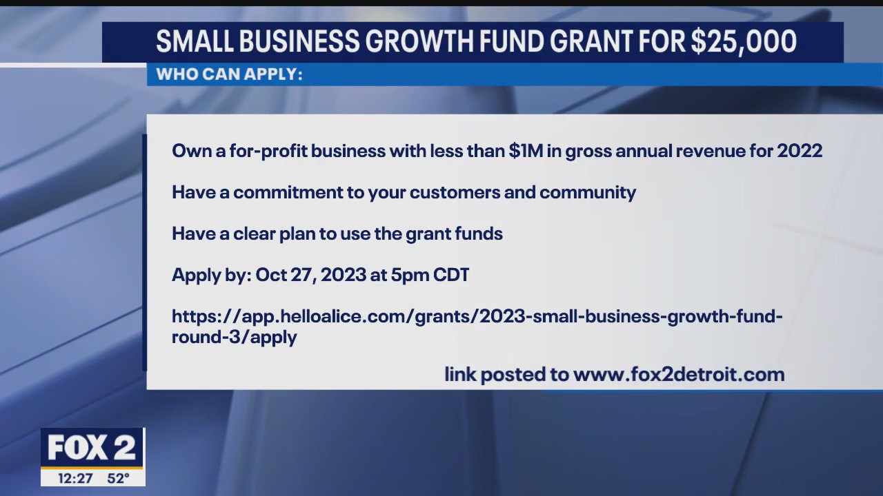 Small Business Growth Fund Grant - $25k