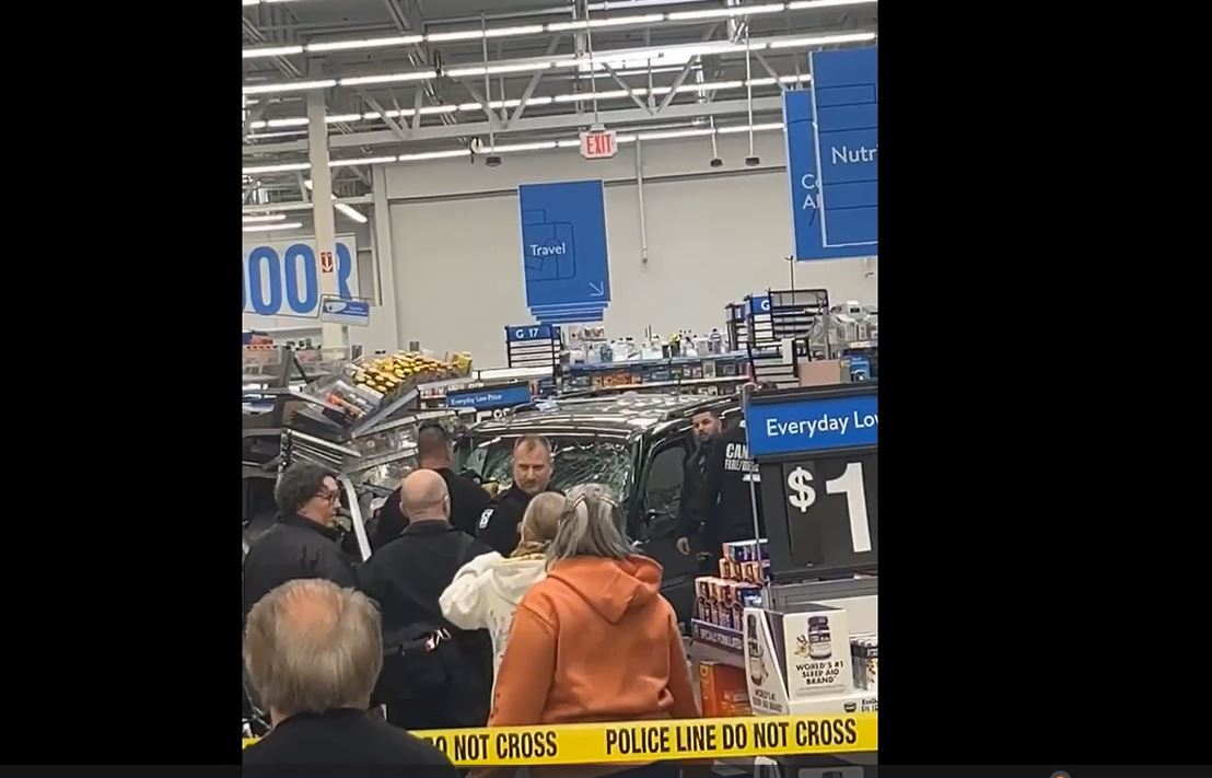 Canton Walmart crash video submitted by viewer