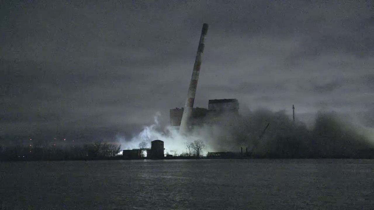 Trenton power plant stacks imploded