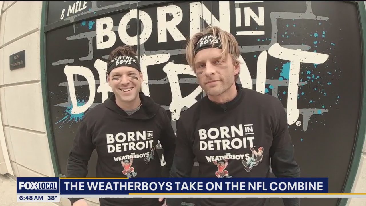 Draft Day in Detroit The Weatherboys' 40 yd dash in high heels on Woodward - who'll break an ankle first