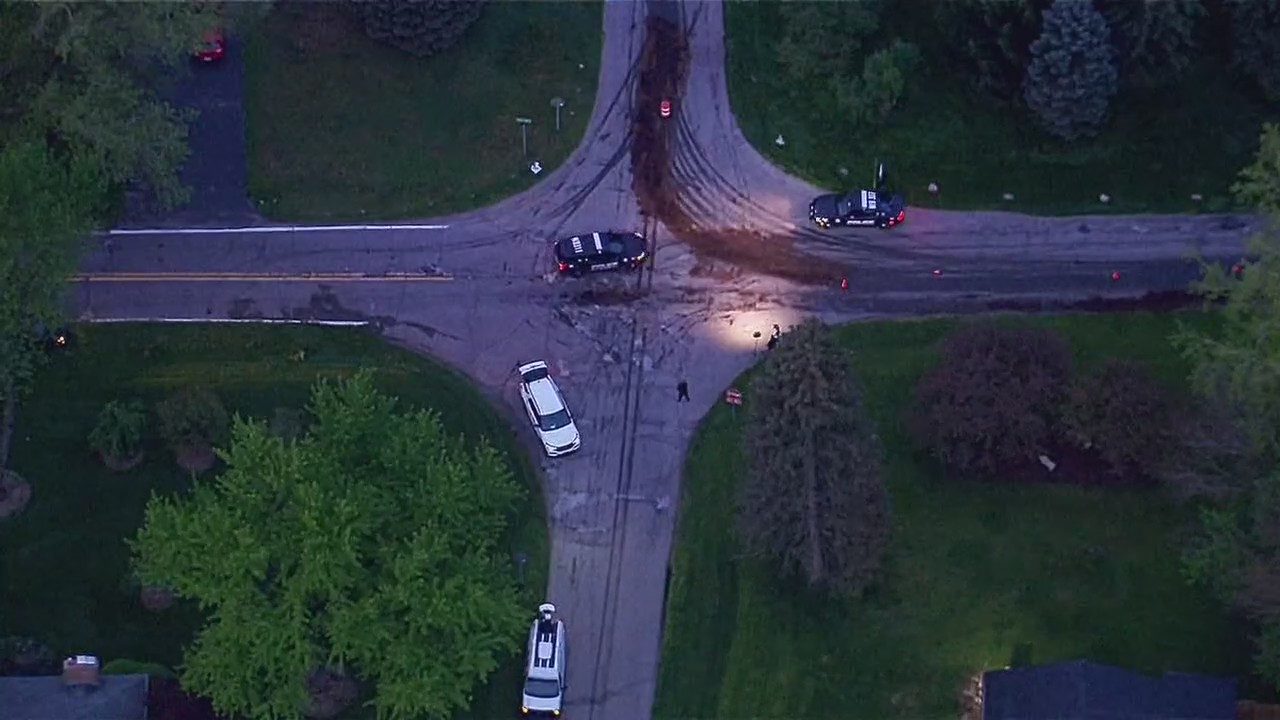 Intentional oil spill closes West Bloomfield road