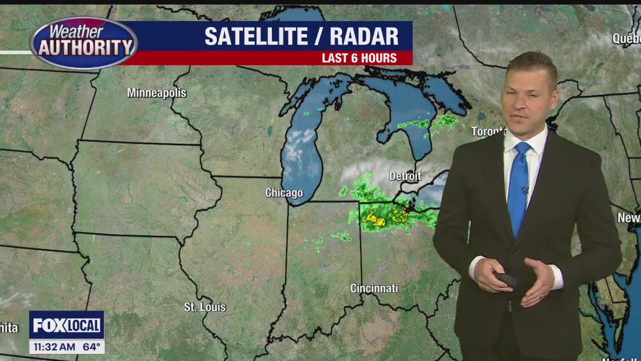 Showers finally ending today with clear skies coming