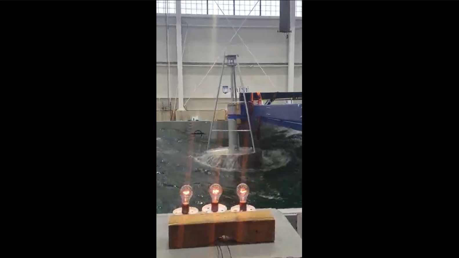 Wave energy converter being tested