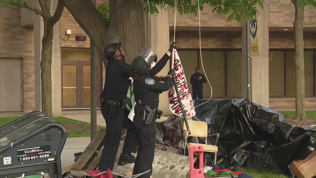 Police clear WSU encampment, arrest and release protesters