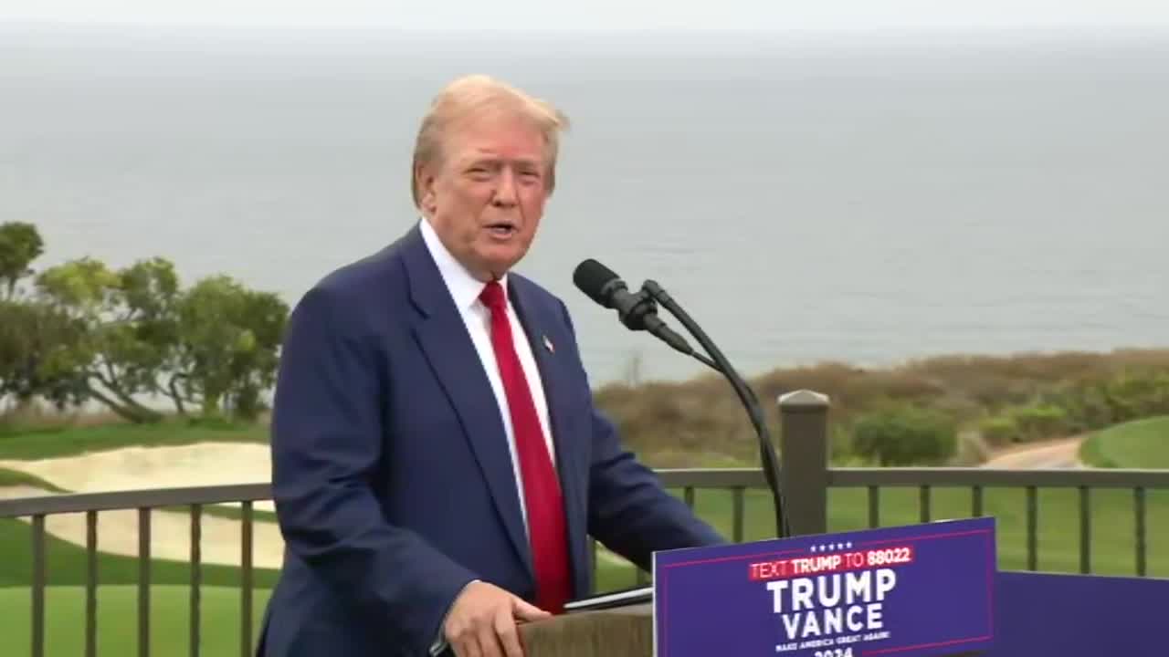 Trump speaks during visit to LA