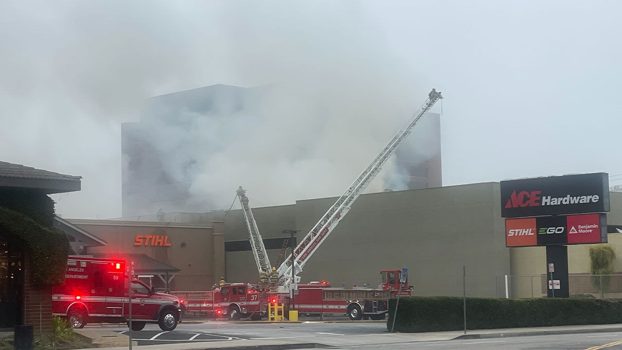 Fire breaks out near Bundy Drive