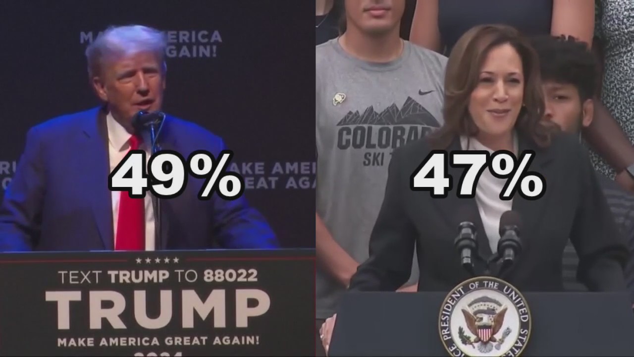 New poll suggests close race between Trump, Harris in race to November